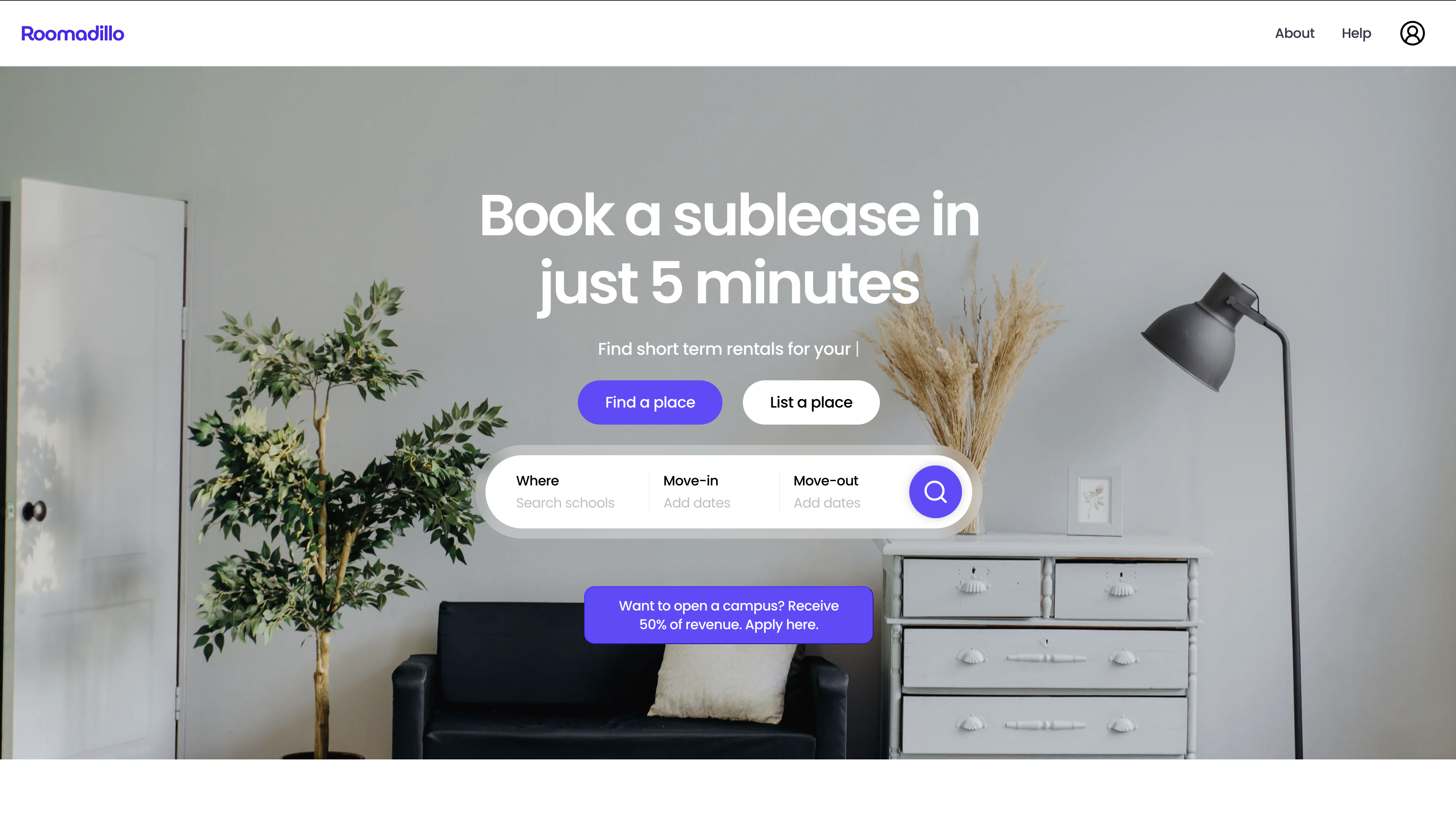 Screenshot of Roomadillo